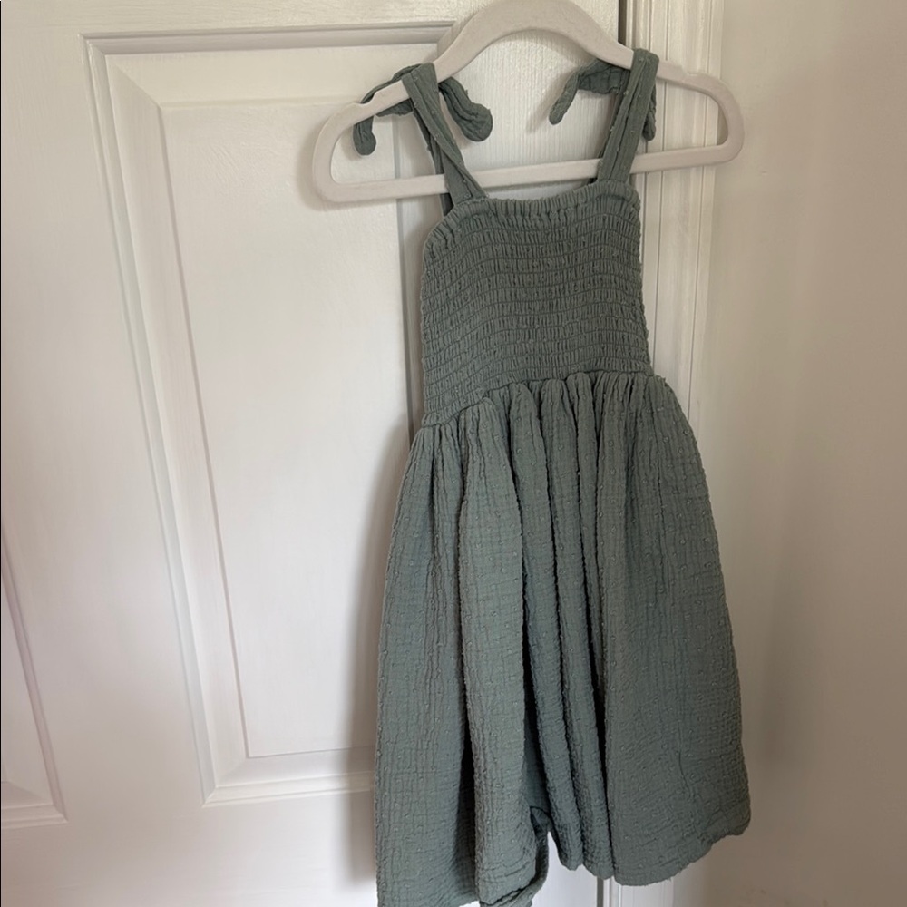 Rylee + Cru Green Pleated Sundress Sleeveless